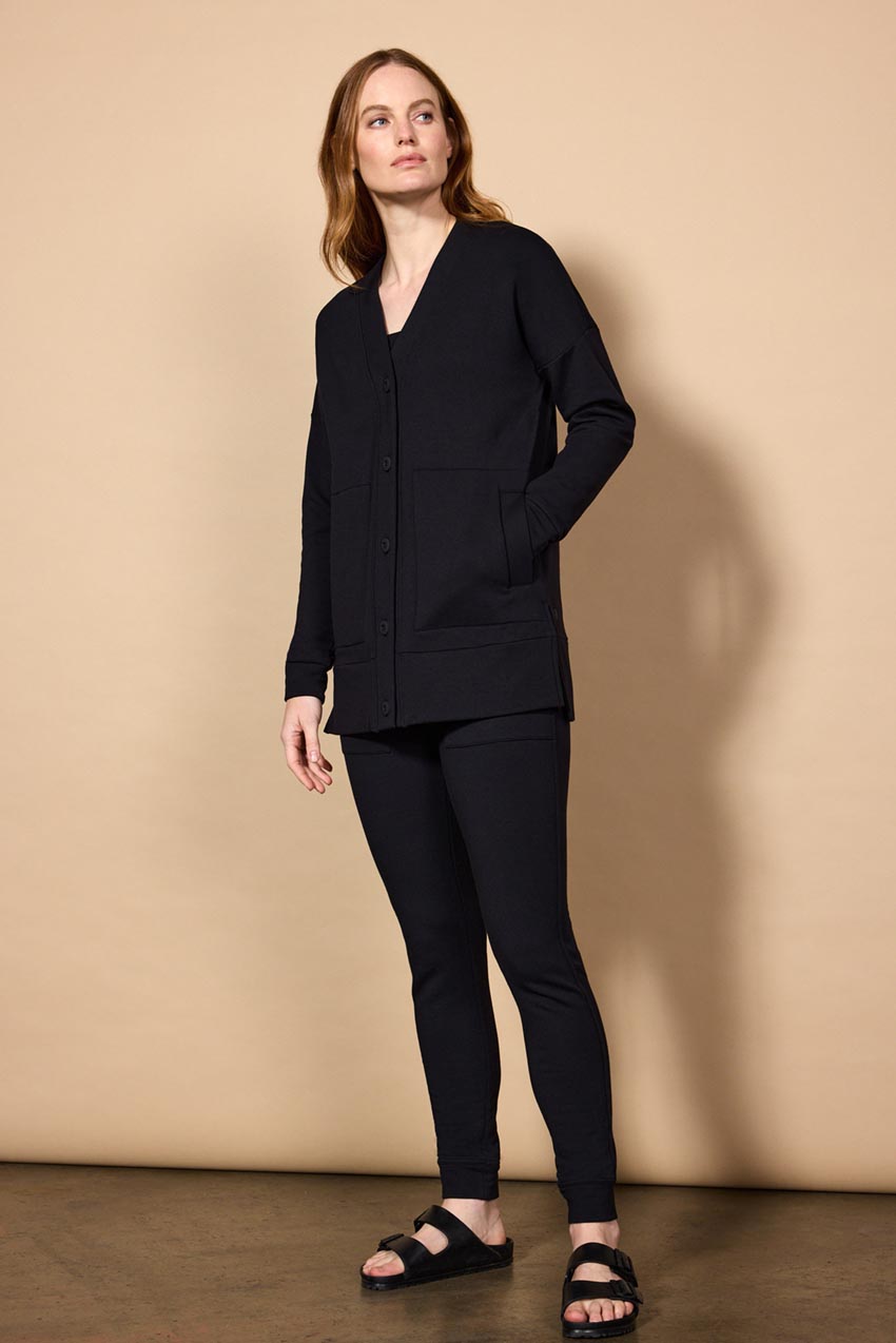 Serenity TENCEL™ Modal Split Hem Cardigan - Black