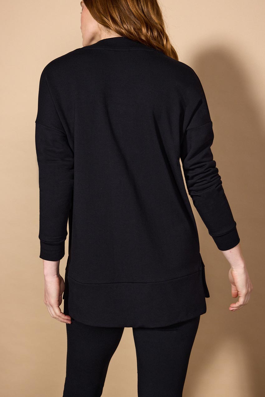 Serenity TENCEL™ Modal Split Hem Cardigan - Black