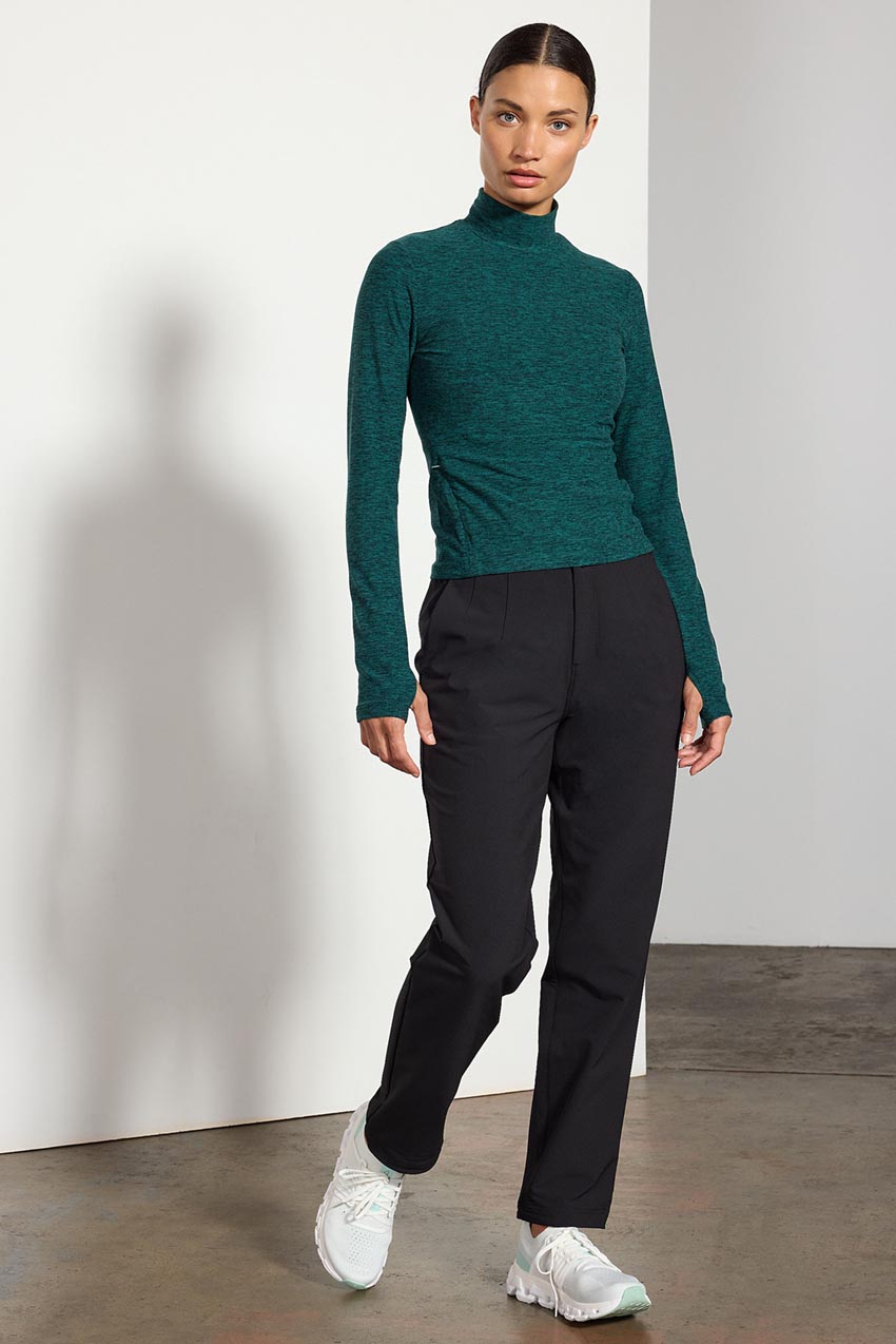 Explore High Mock Neck Long Sleeve Fitted Top