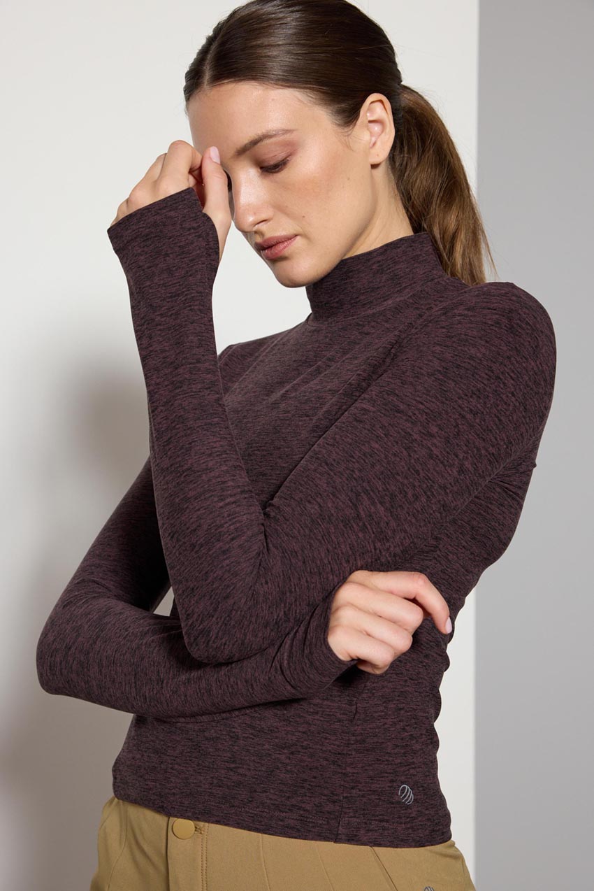 Explore High Mock Neck Long Sleeve Fitted Top