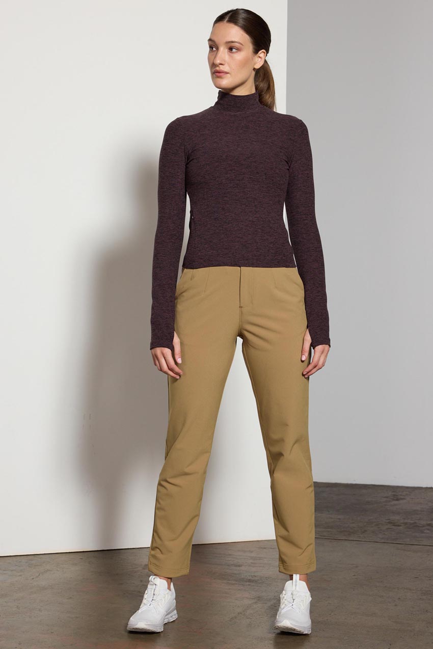 Explore High Mock Neck Long Sleeve Fitted Top