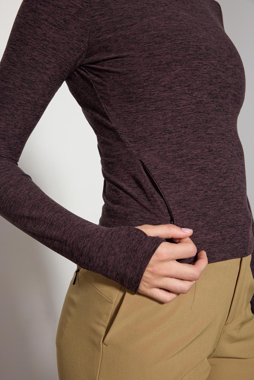 Explore High Mock Neck Long Sleeve Fitted Top