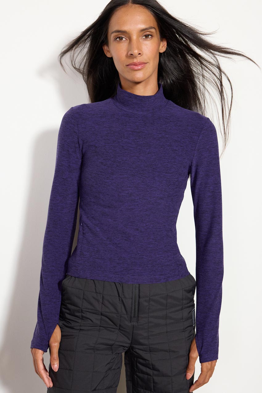 Explore High Mock Neck Long Sleeve Fitted Top