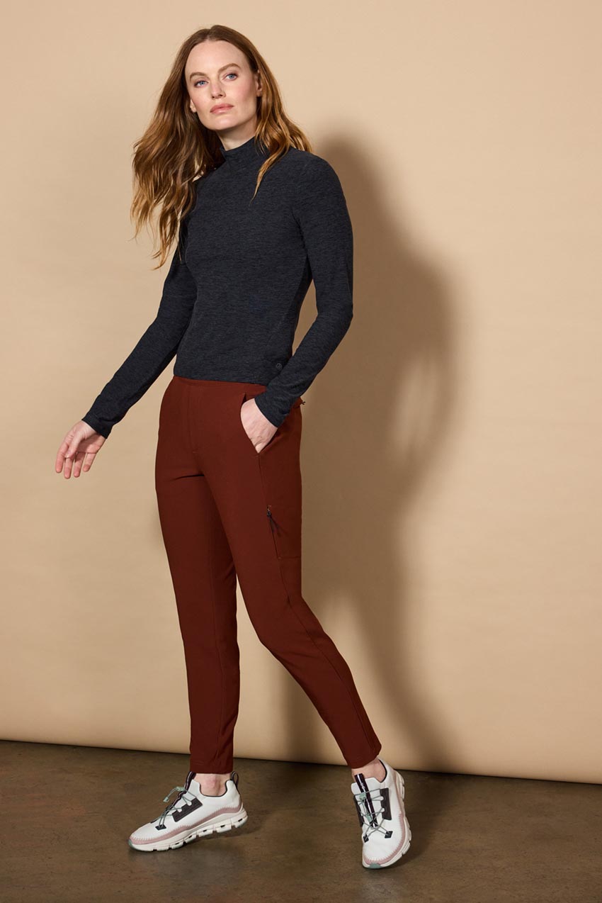 Explore High Mock Neck Long Sleeve Fitted Top