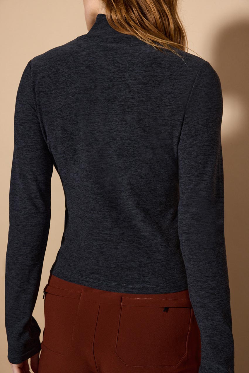 Explore High Mock Neck Long Sleeve Fitted Top