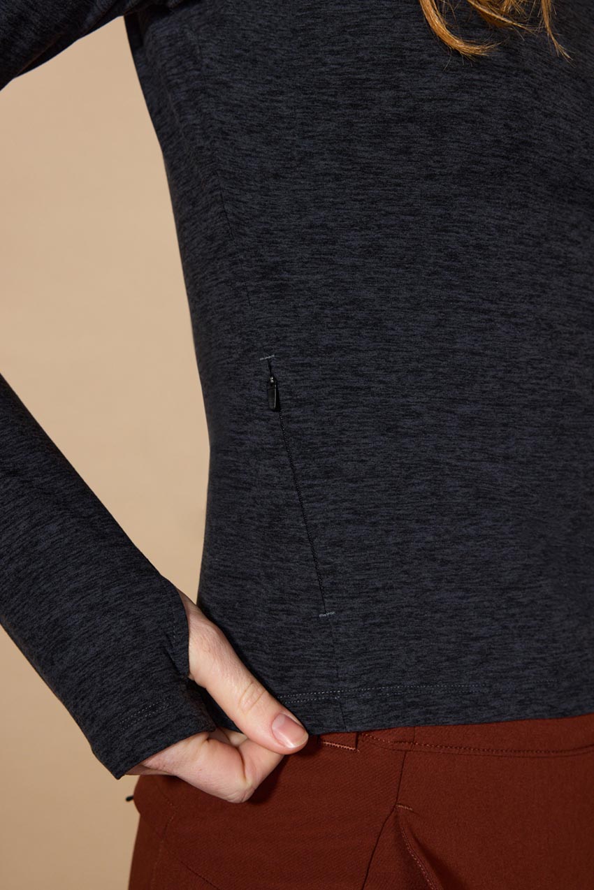 Explore High Mock Neck Long Sleeve Fitted Top