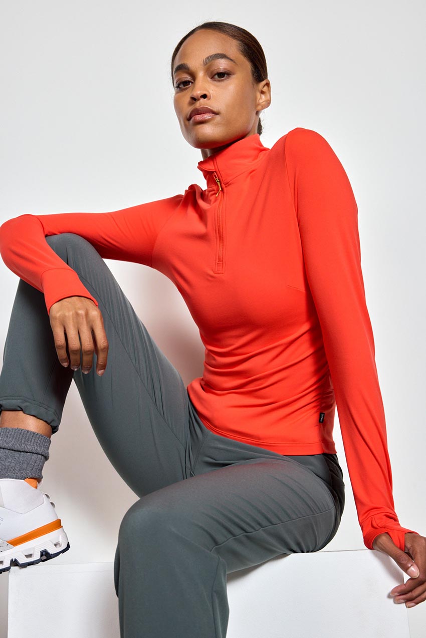 Forge Half-Zip Fitted Long Sleeve Top