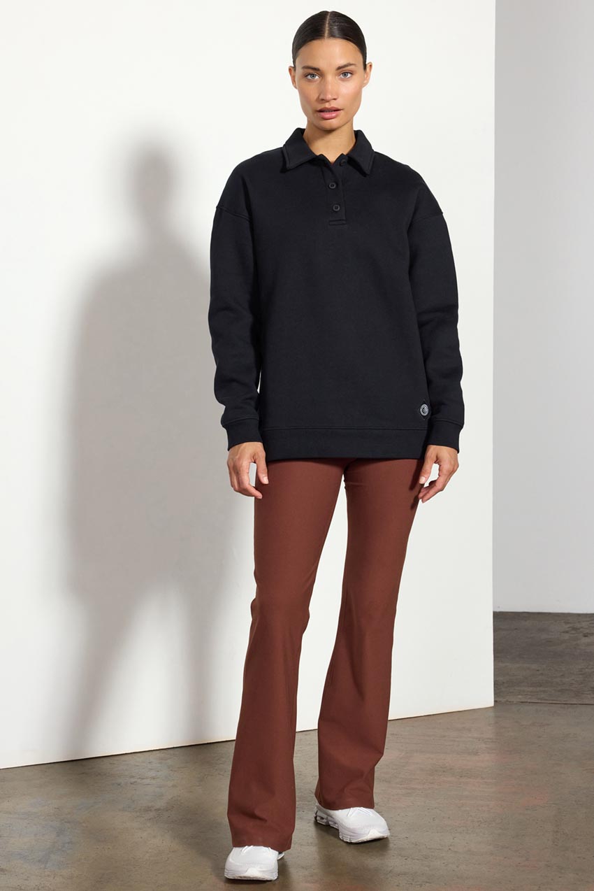 The Comfort Women’s Long Sleeve Polo Sweatshirt