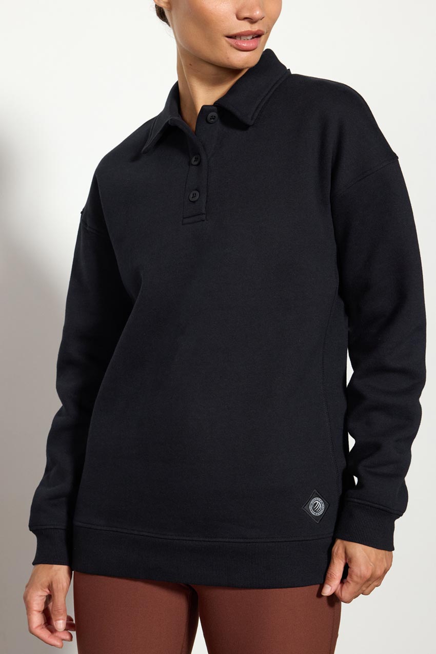 The Comfort Women’s Long Sleeve Polo Sweatshirt