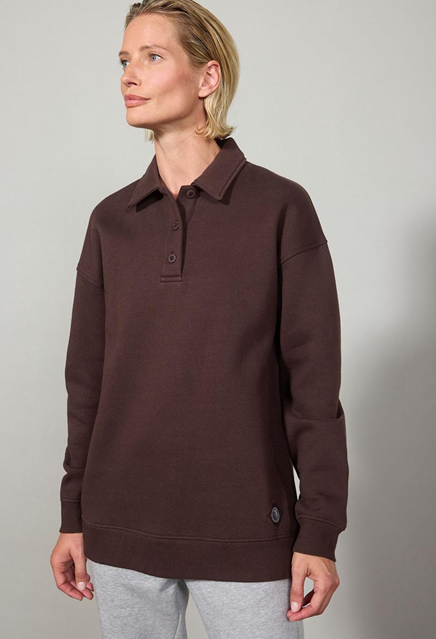 The Comfort Women’s Long Sleeve Polo Sweatshirt