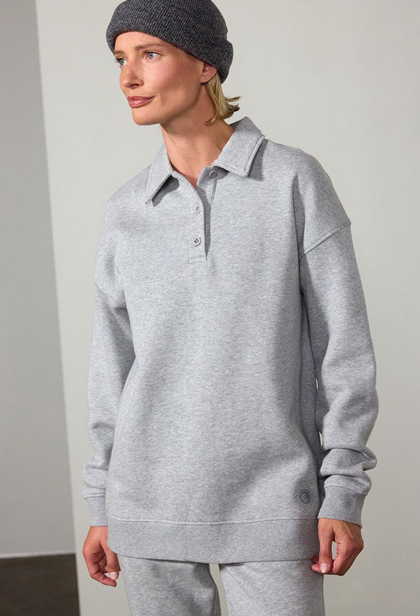 The Comfort Women’s Long Sleeve Polo Sweatshirt