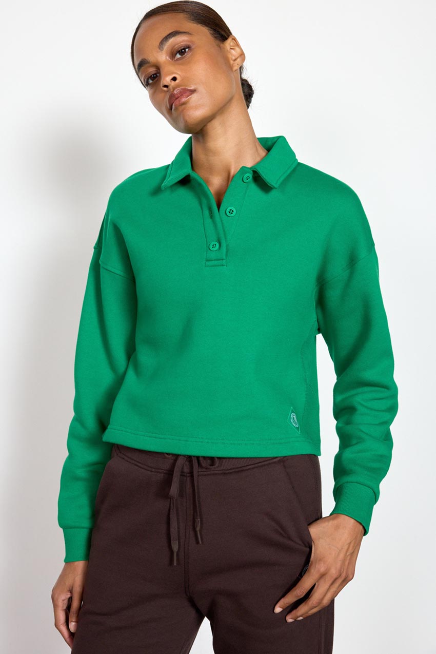 The Comfort Women’s Polo Sweatshirt - Abundant Green