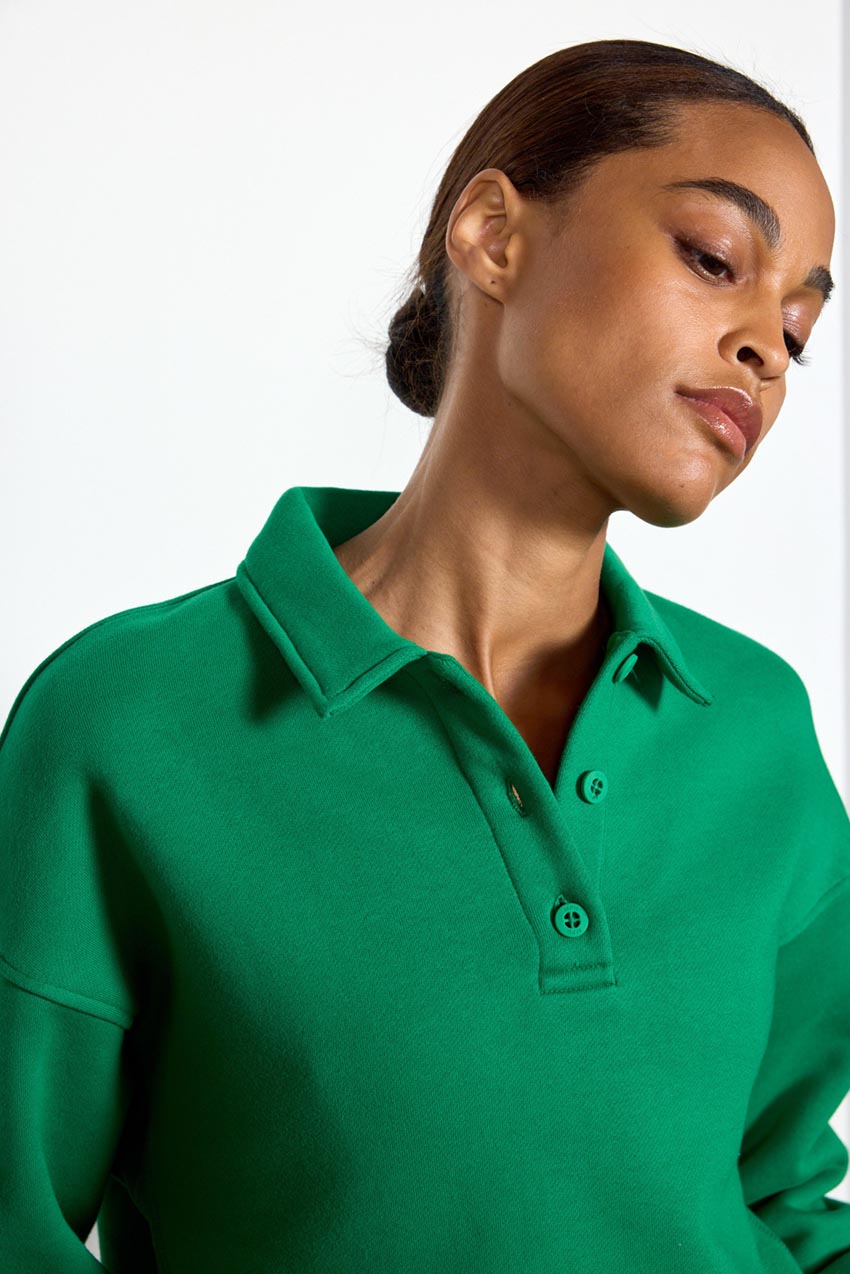The Comfort Women’s Polo Sweatshirt - Abundant Green