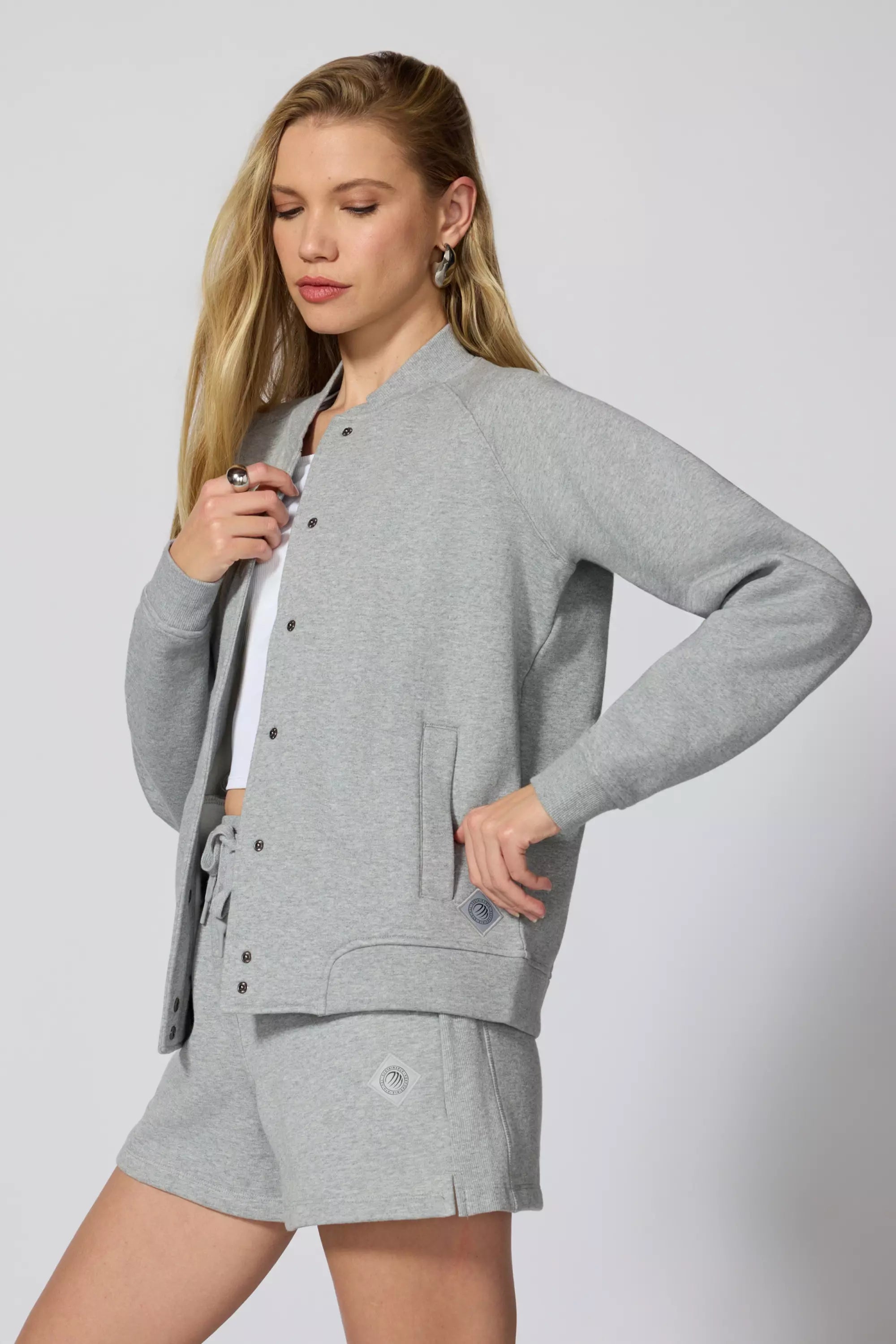 Luxefleece Bomber Jacket - Htr Concrete