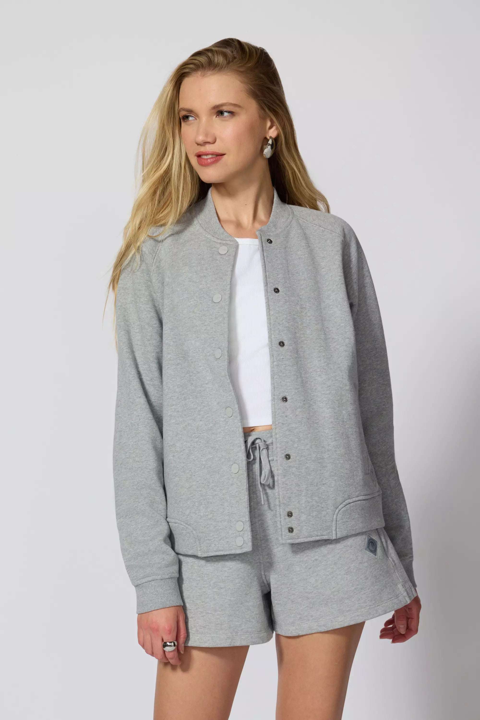 Luxefleece Bomber Jacket - Htr Concrete