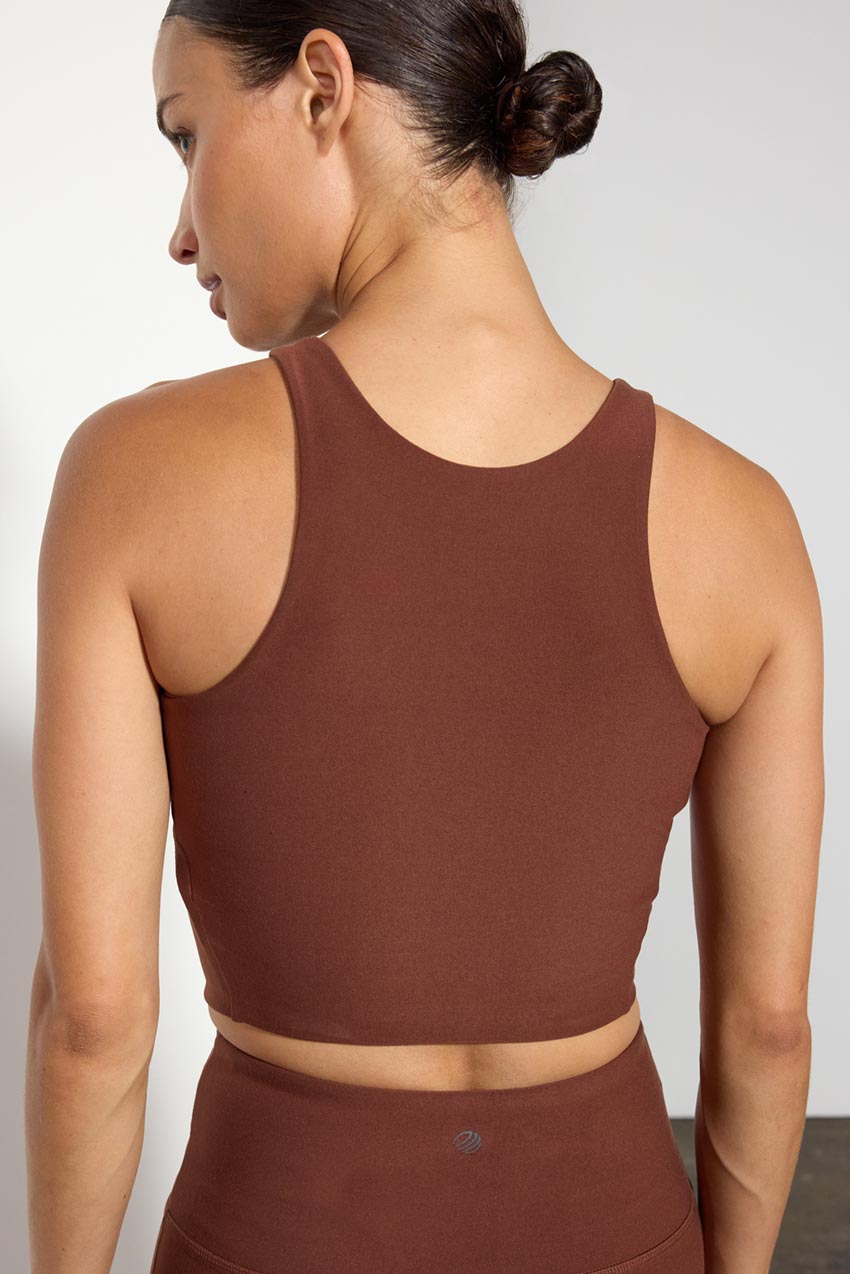 Explore High Neck Sports Bra Peached