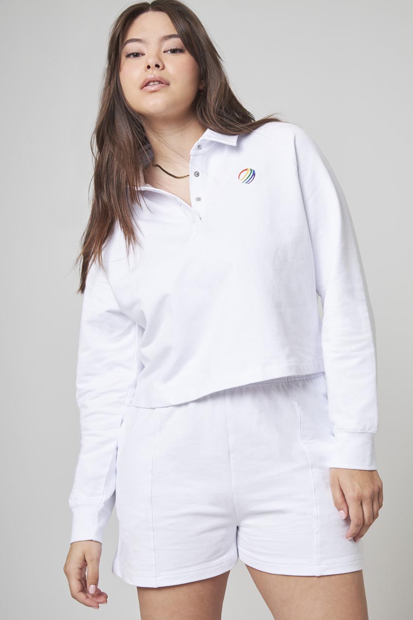 Unwind Polo Front Snap Long Sleeve Polo