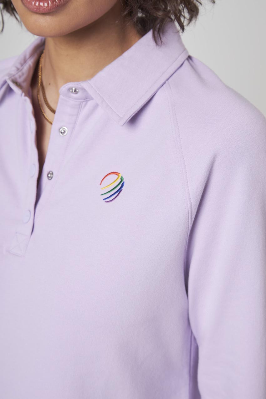 Unwind Polo Front Snap Long Sleeve Polo