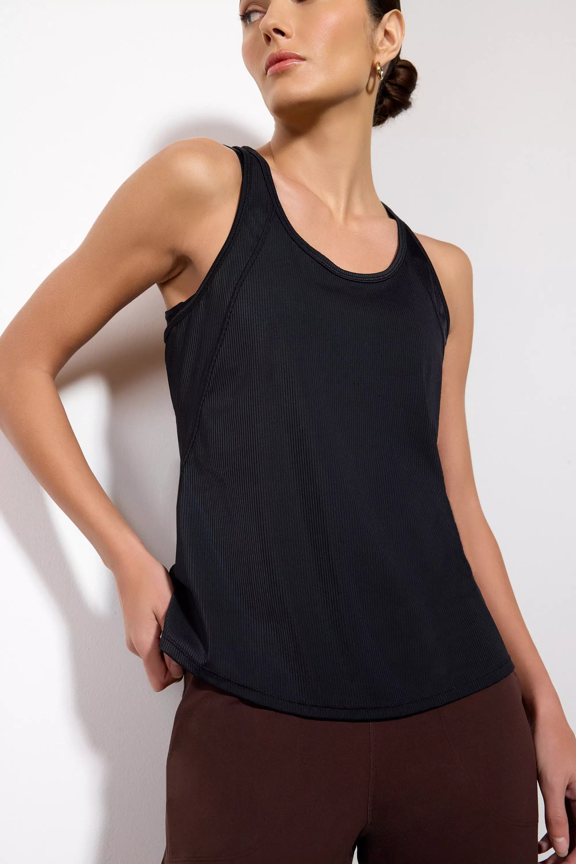 Vivid Racer Back Tank - Black | MPG Sport