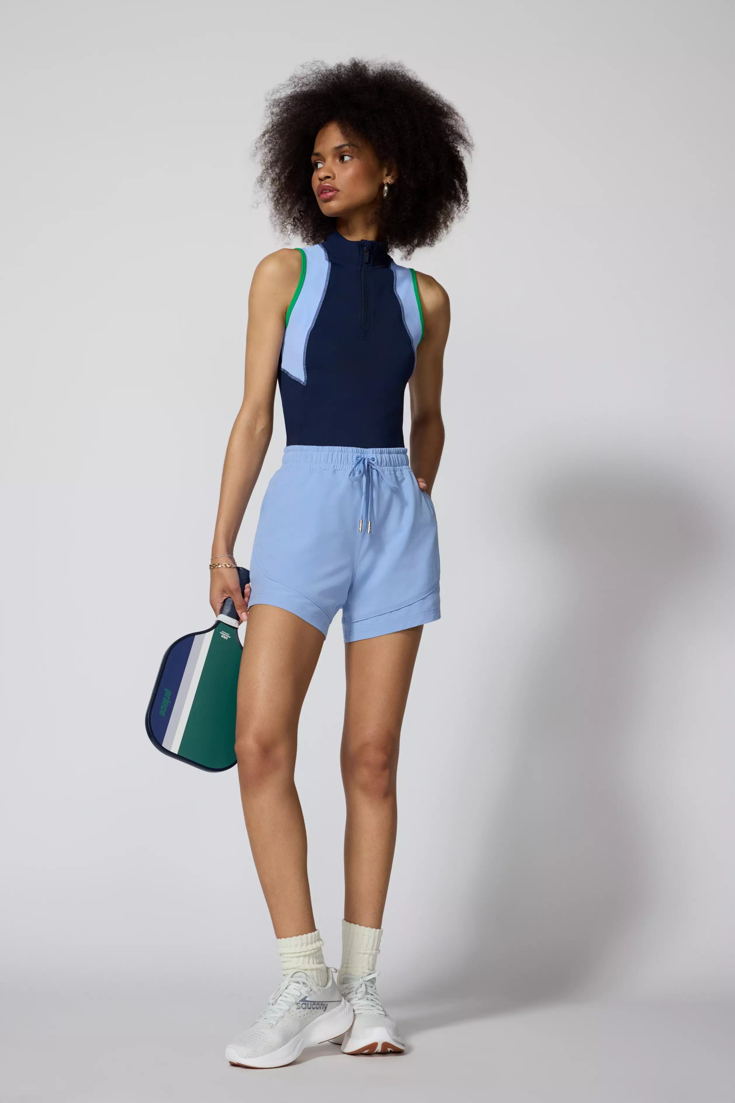 Vital 1/4 Zip Tank - Deep Navy/Hydrangea/Fern