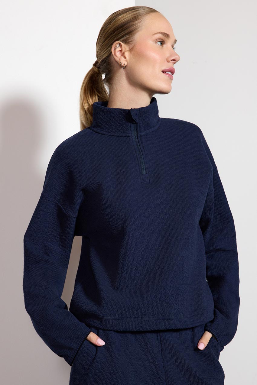 Textured 1/2 Zip Pullover