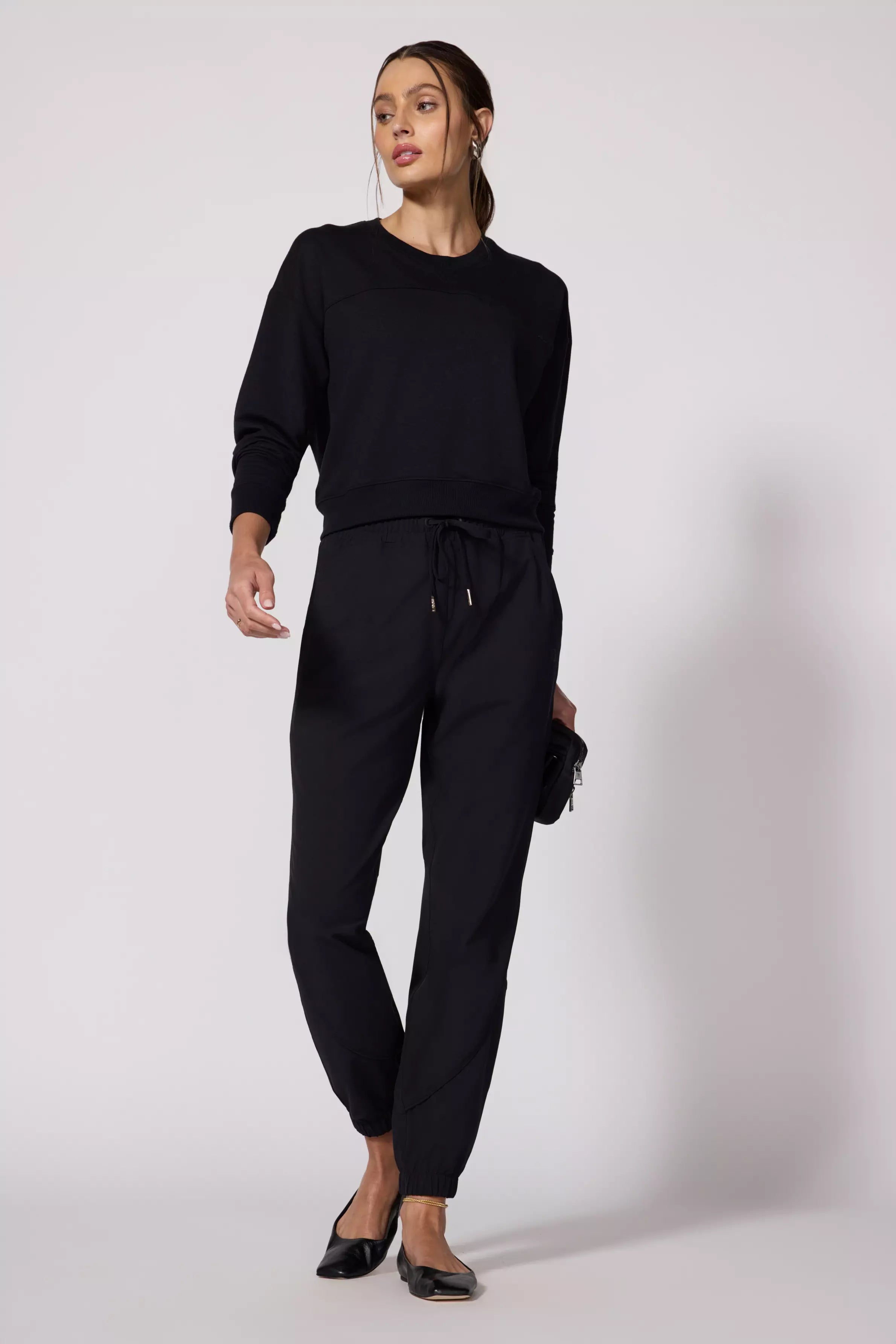 Modal Fleece Pullover - Black