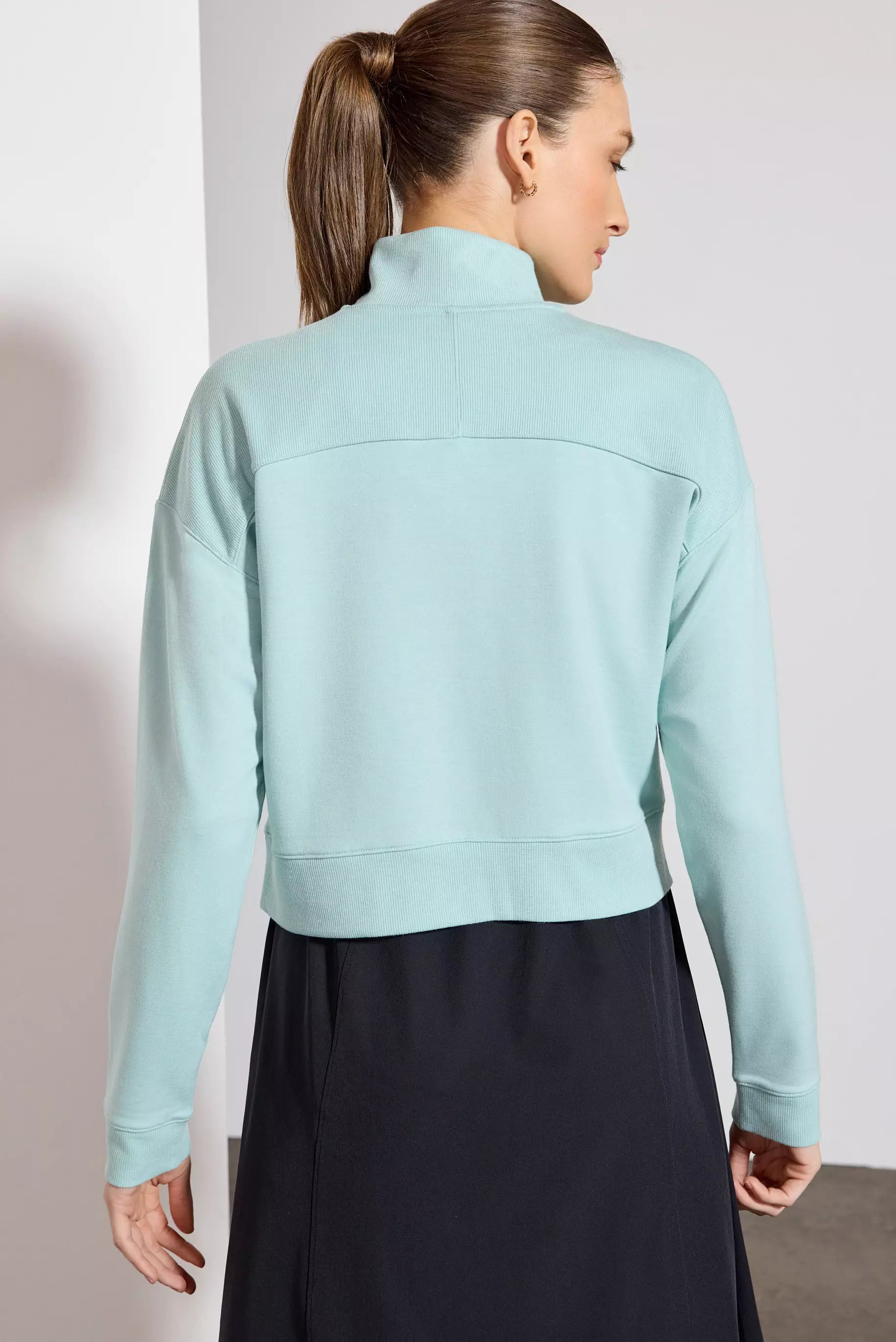 Serene Relaxed 1/4" Zip Long Sleeve Pullover Top
