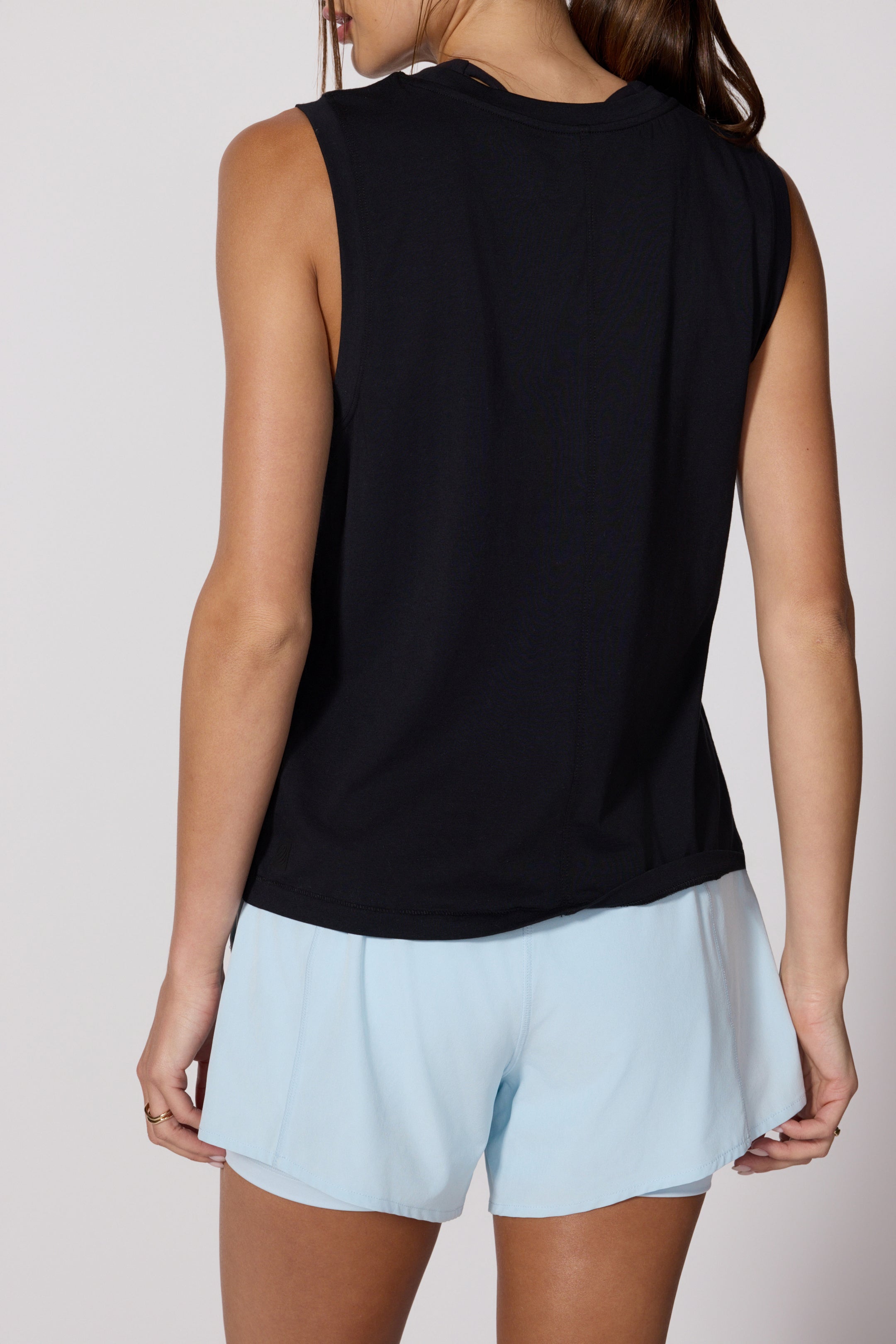 Pima Cotton Boyfriend Tank - Black