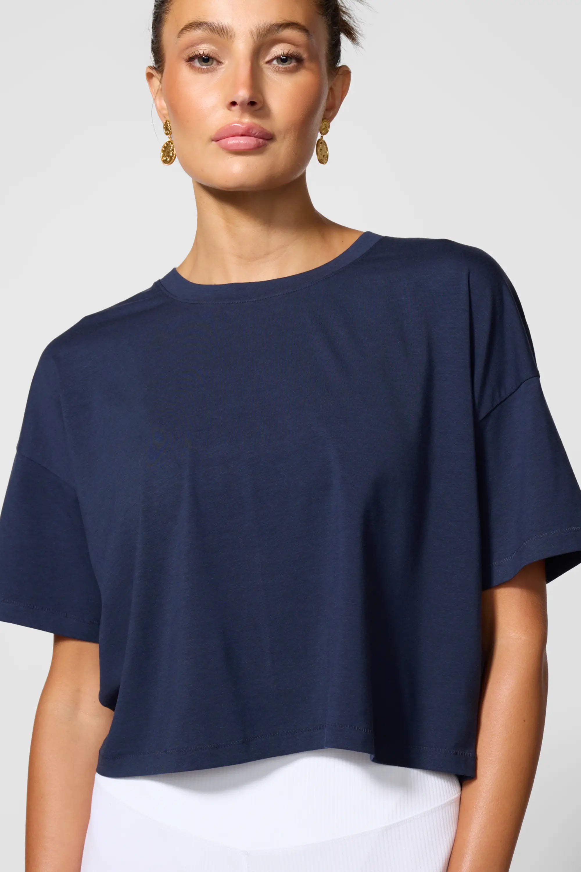 Pima Cotton Boyfriend Tee - Navy Blazer