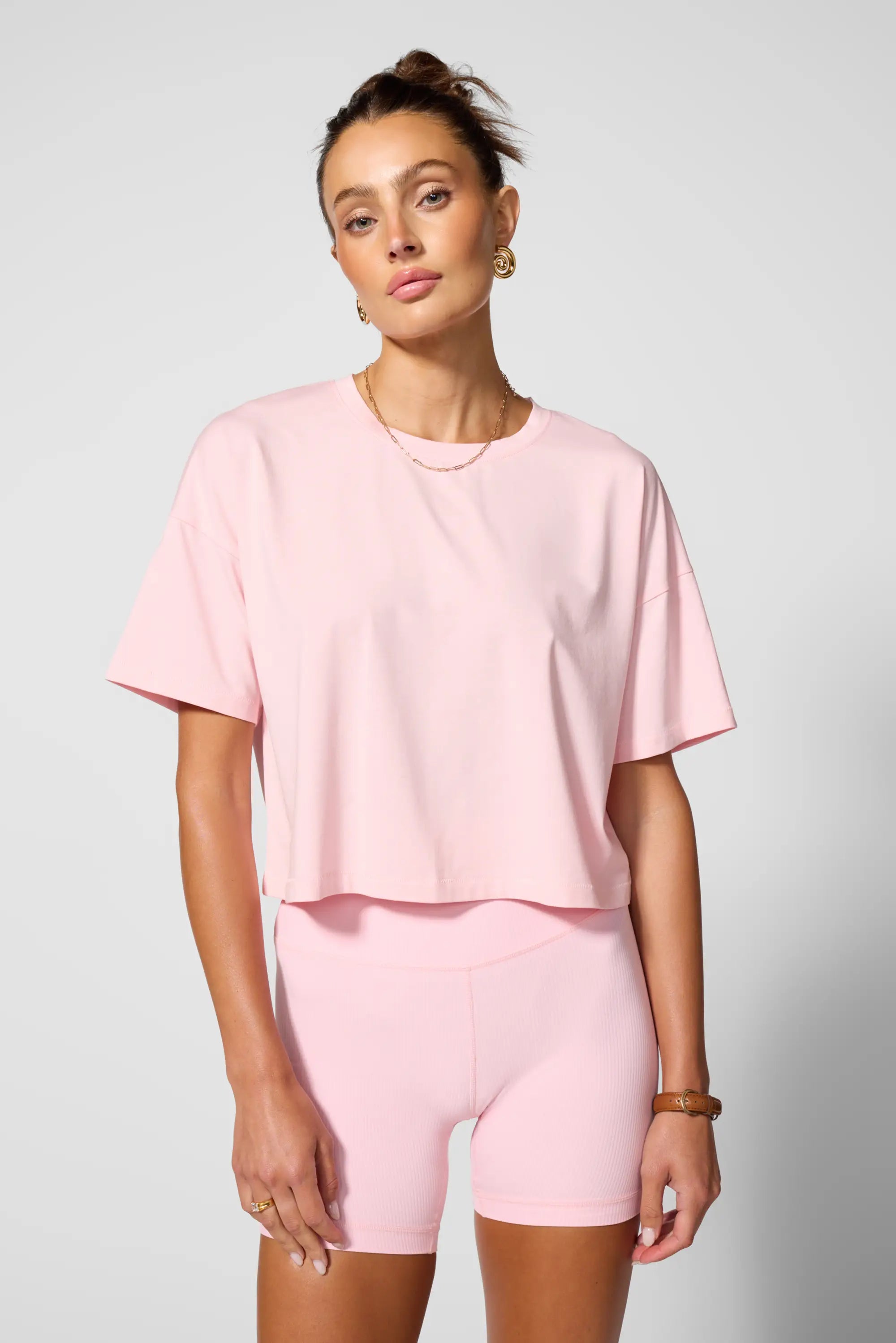 Pima Cotton Boyfriend Tee - Baby Pink