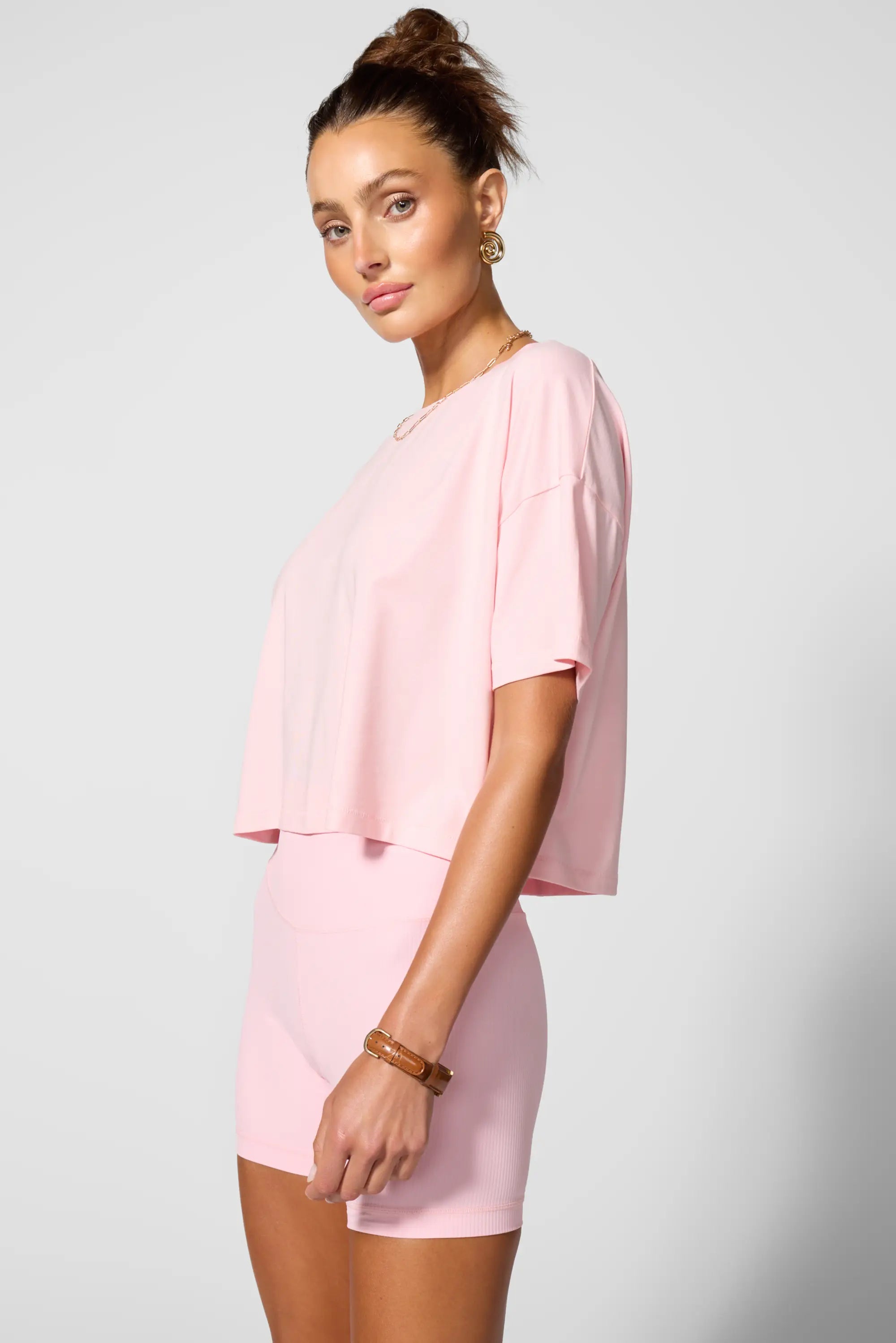 Pima Cotton Boyfriend Tee - Baby Pink