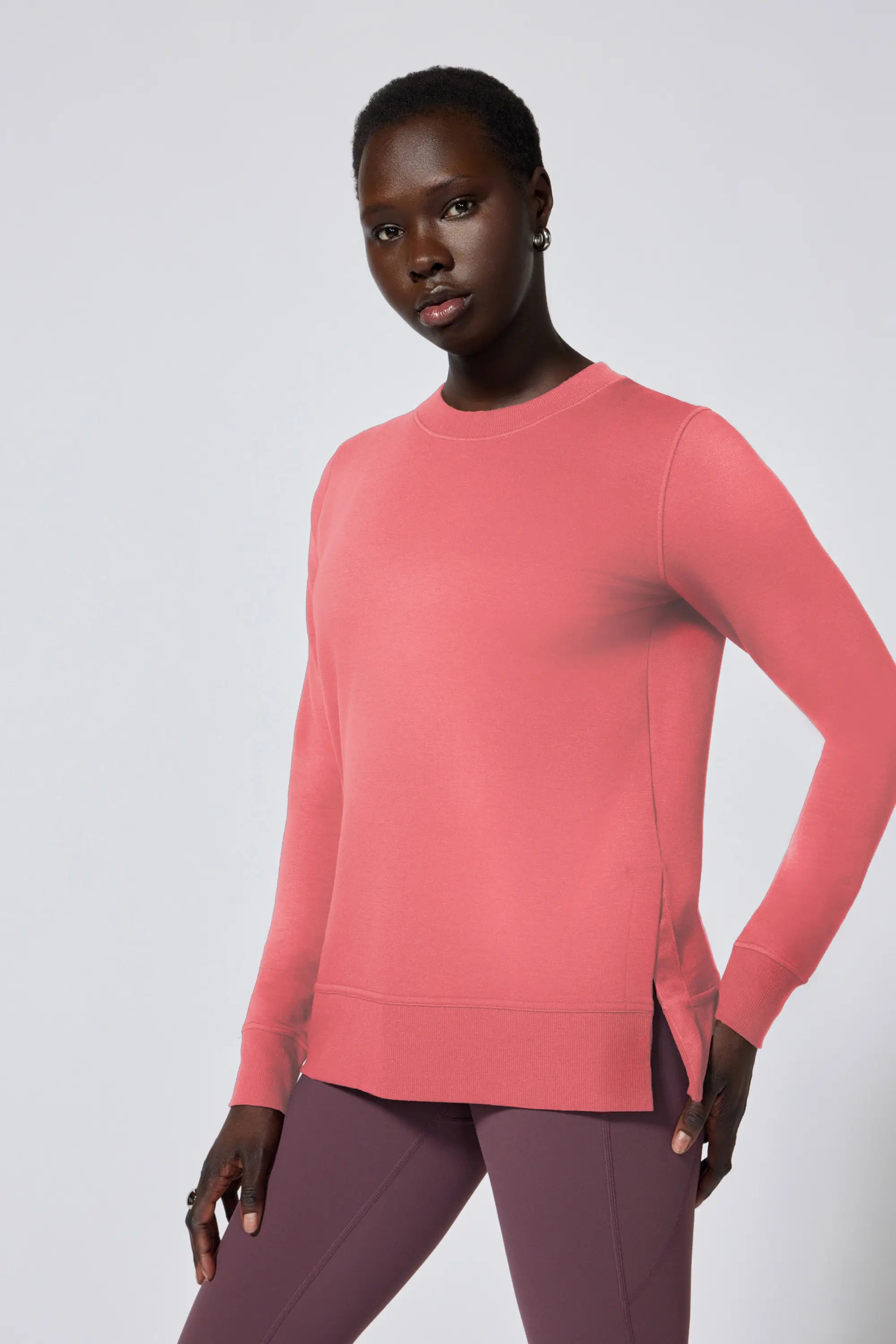 Cozy Fleece Relaxed Pullover - Mineral Red