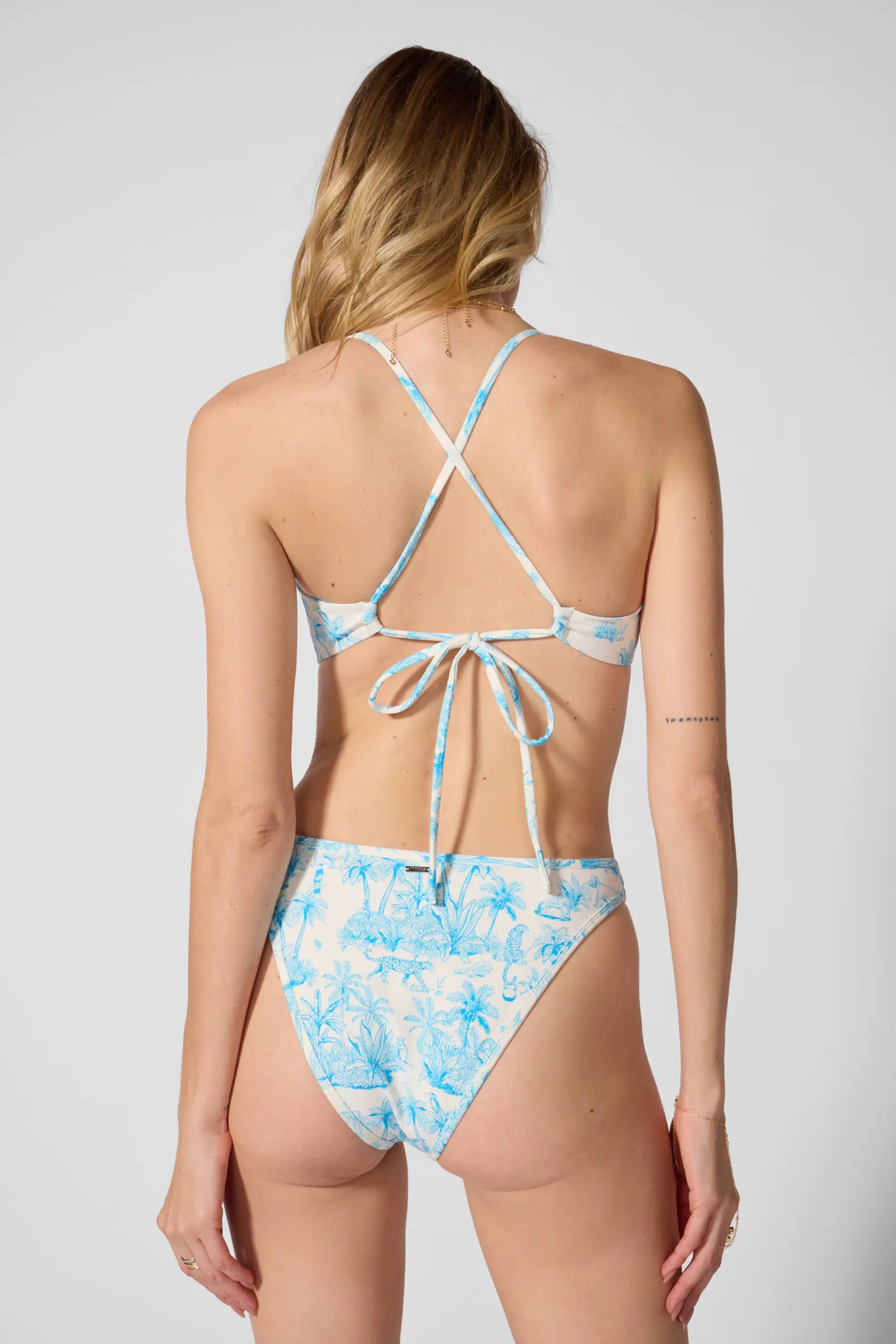 Cross Back Bikini Top - Tahiti Toile