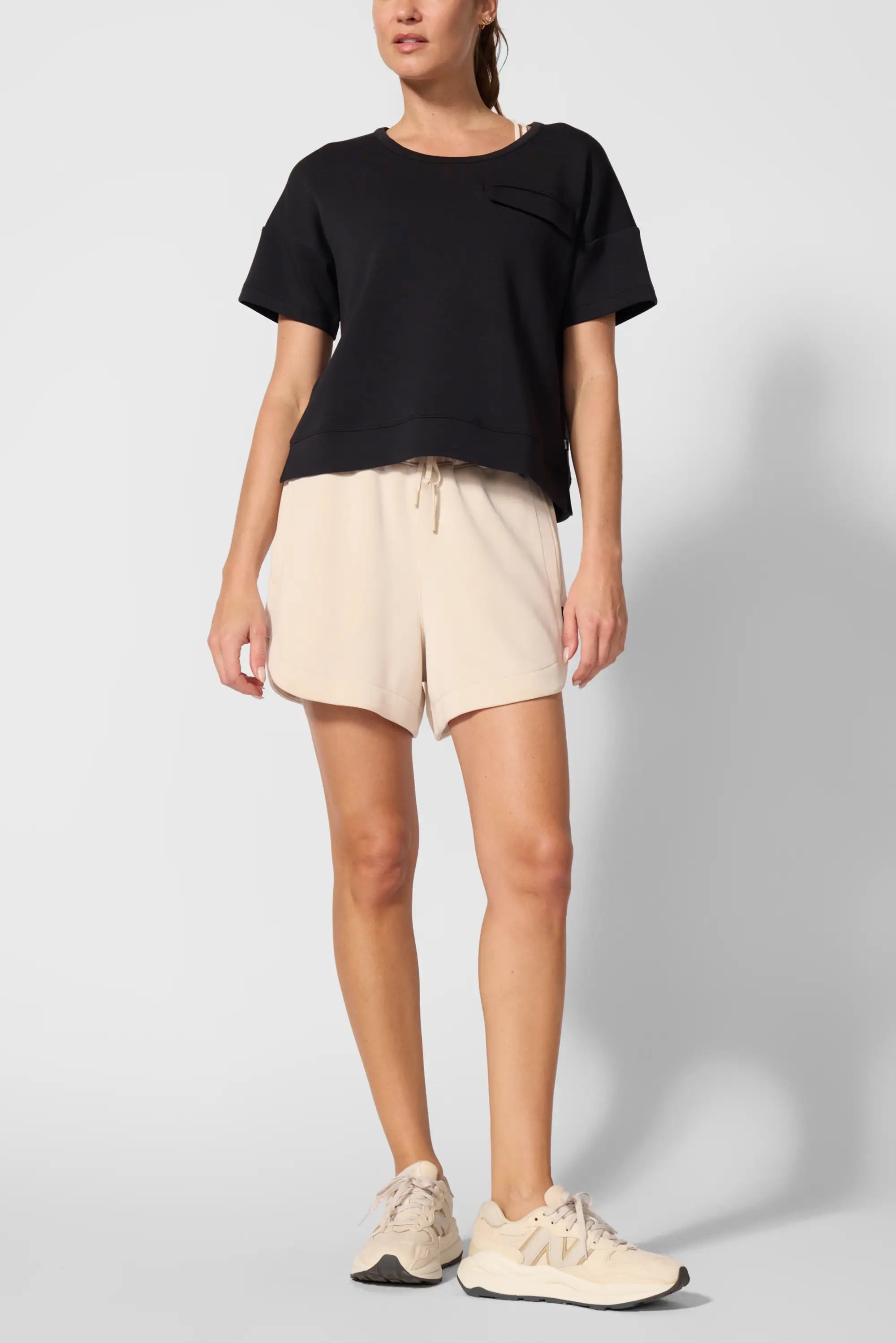 Dreamweave Dropped Shoulder Top - Black