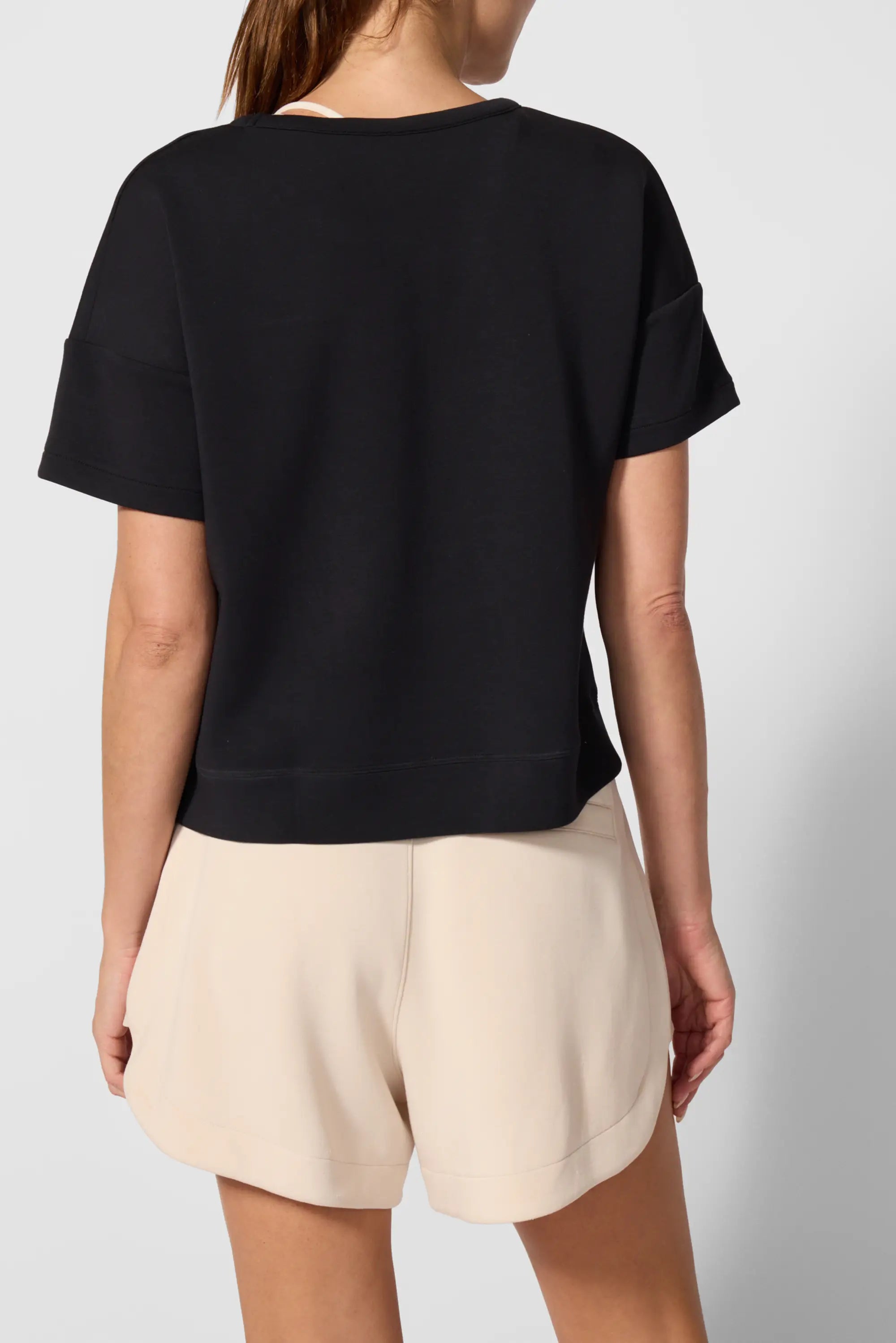 Dreamweave Dropped Shoulder Top - Black