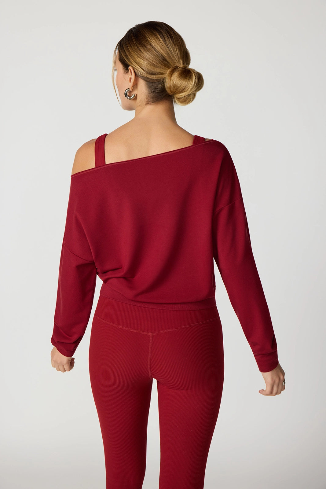 Cozy Fleece Flashdance Sweatshirt - Merlot