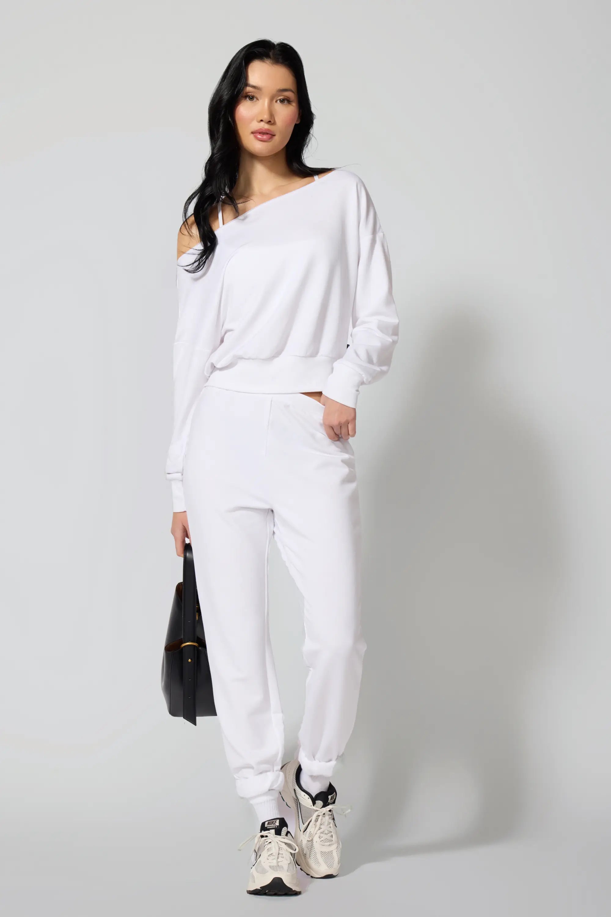 Cozy Fleece Flashdance Sweatshirt - Brilliant White