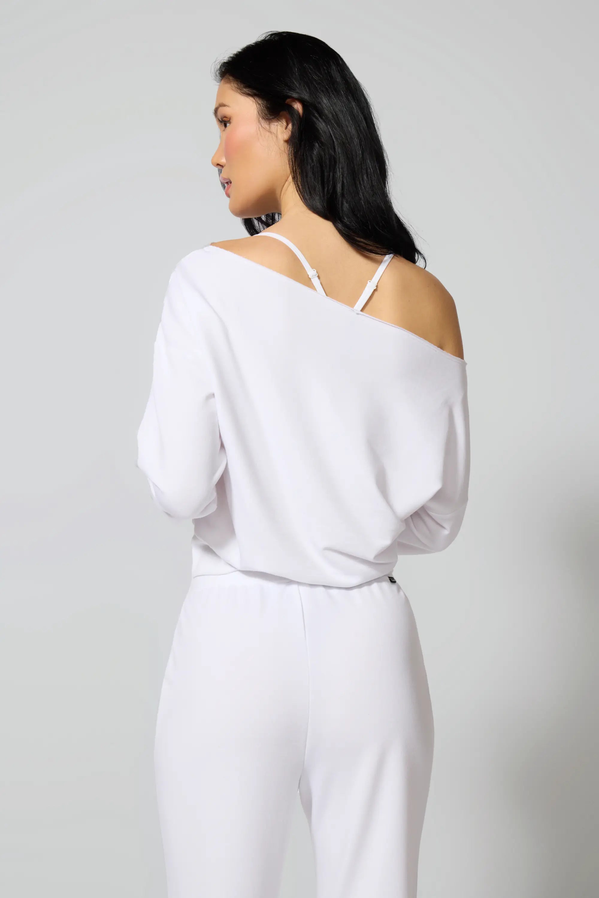 Cozy Fleece Flashdance Sweatshirt - Brilliant White