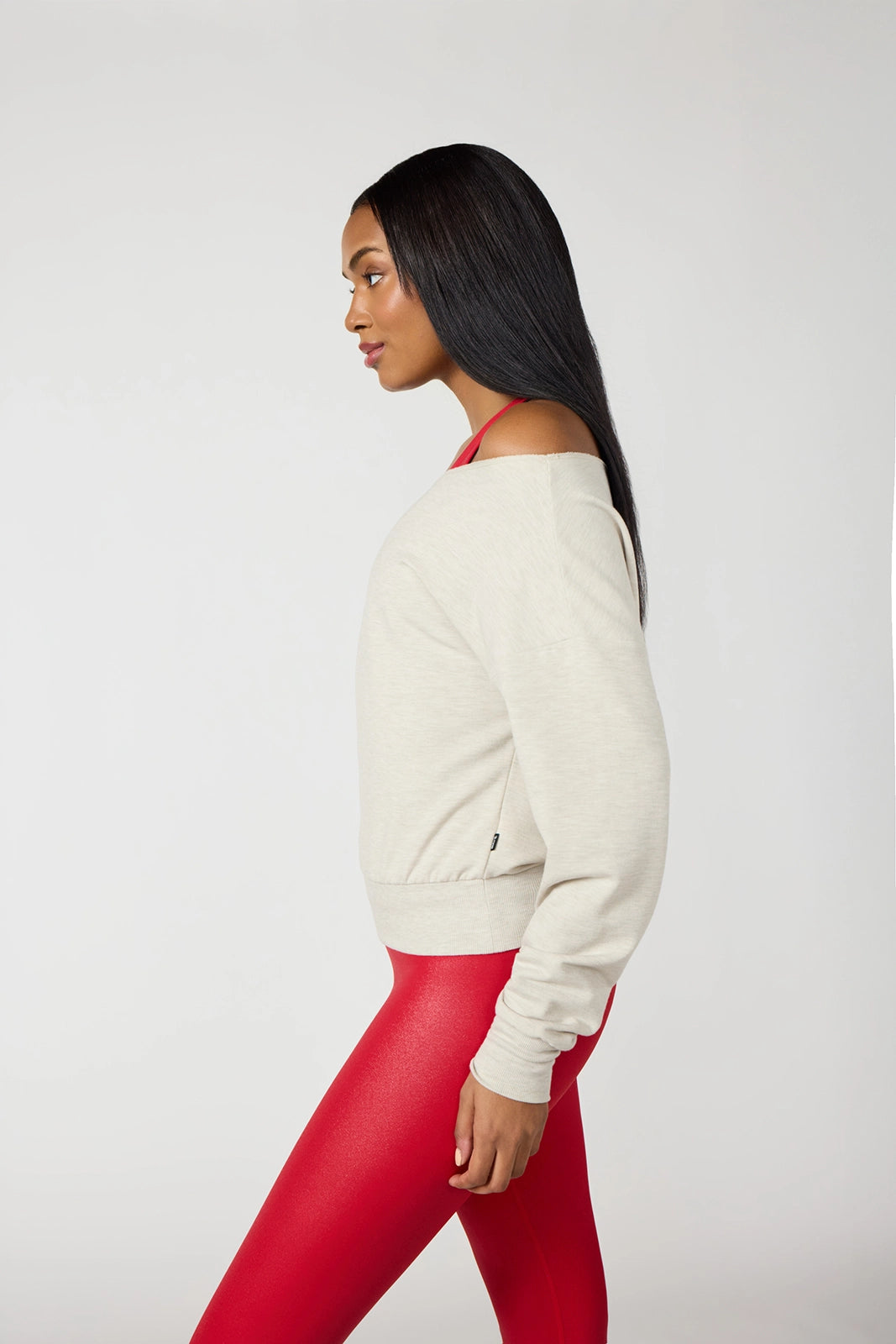 Cozy Fleece Flashdance Sweatshirt - Htr Moonbeam