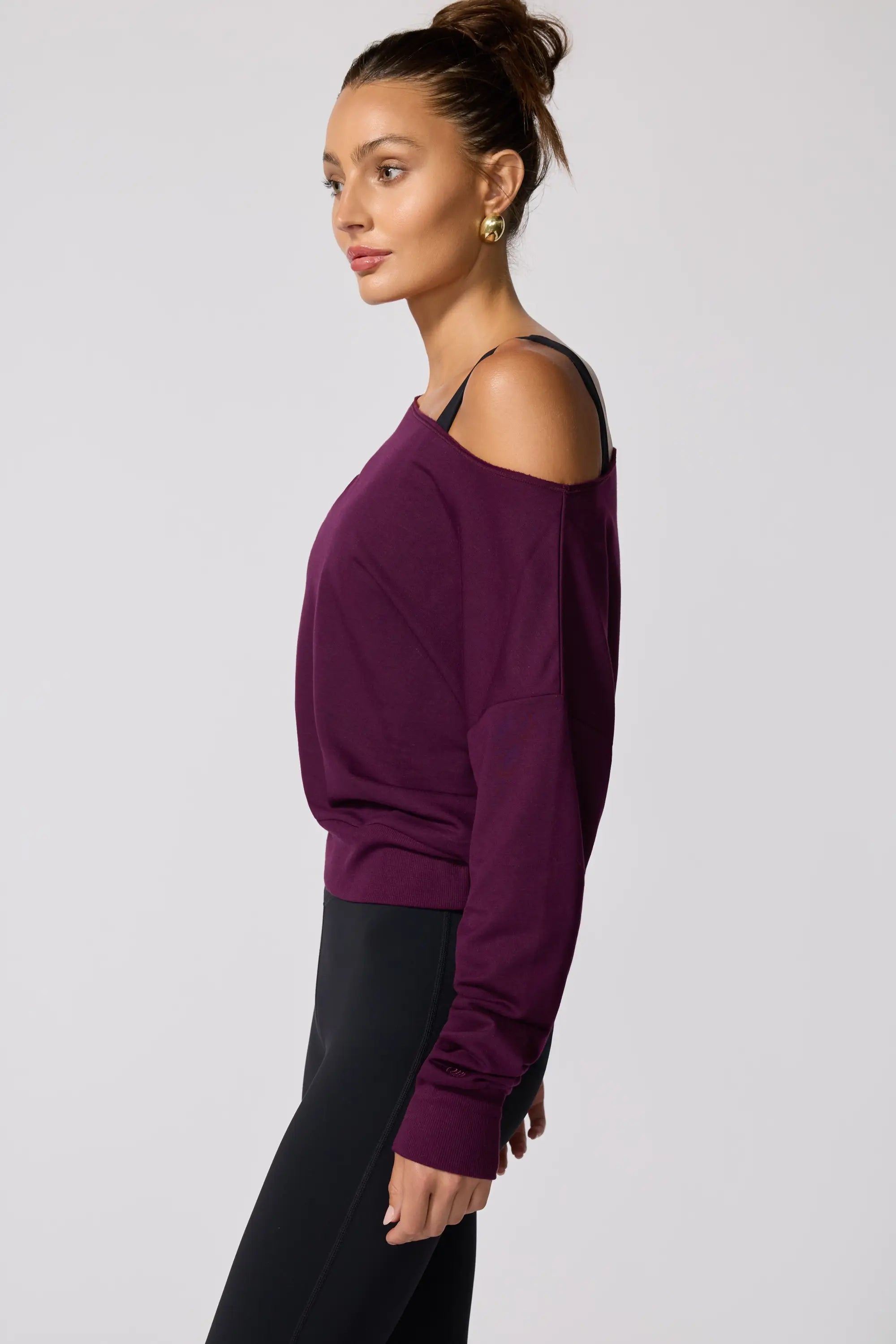 Cozy Fleece Flashdance Sweatshirt - Pickled Beet