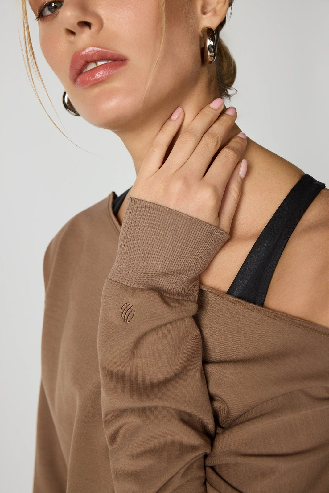 Cozy Fleece Flashdance Sweatshirt - Caribou