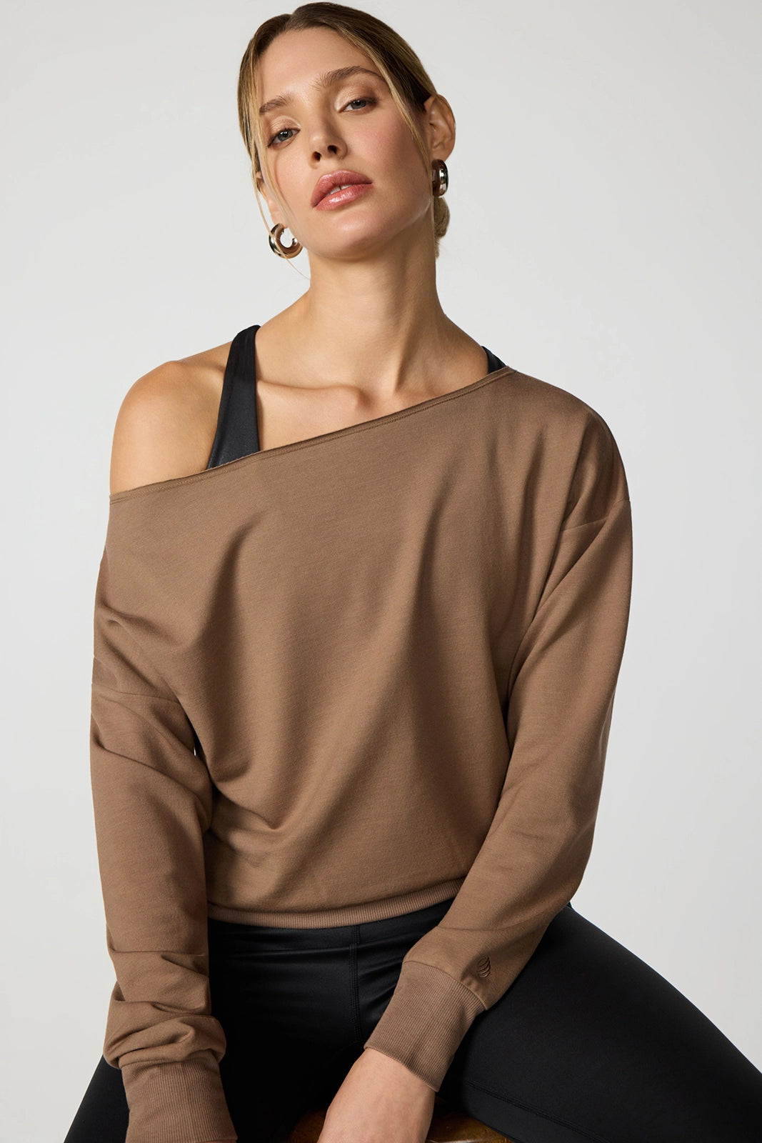 Cozy Fleece Flashdance Sweatshirt - Caribou