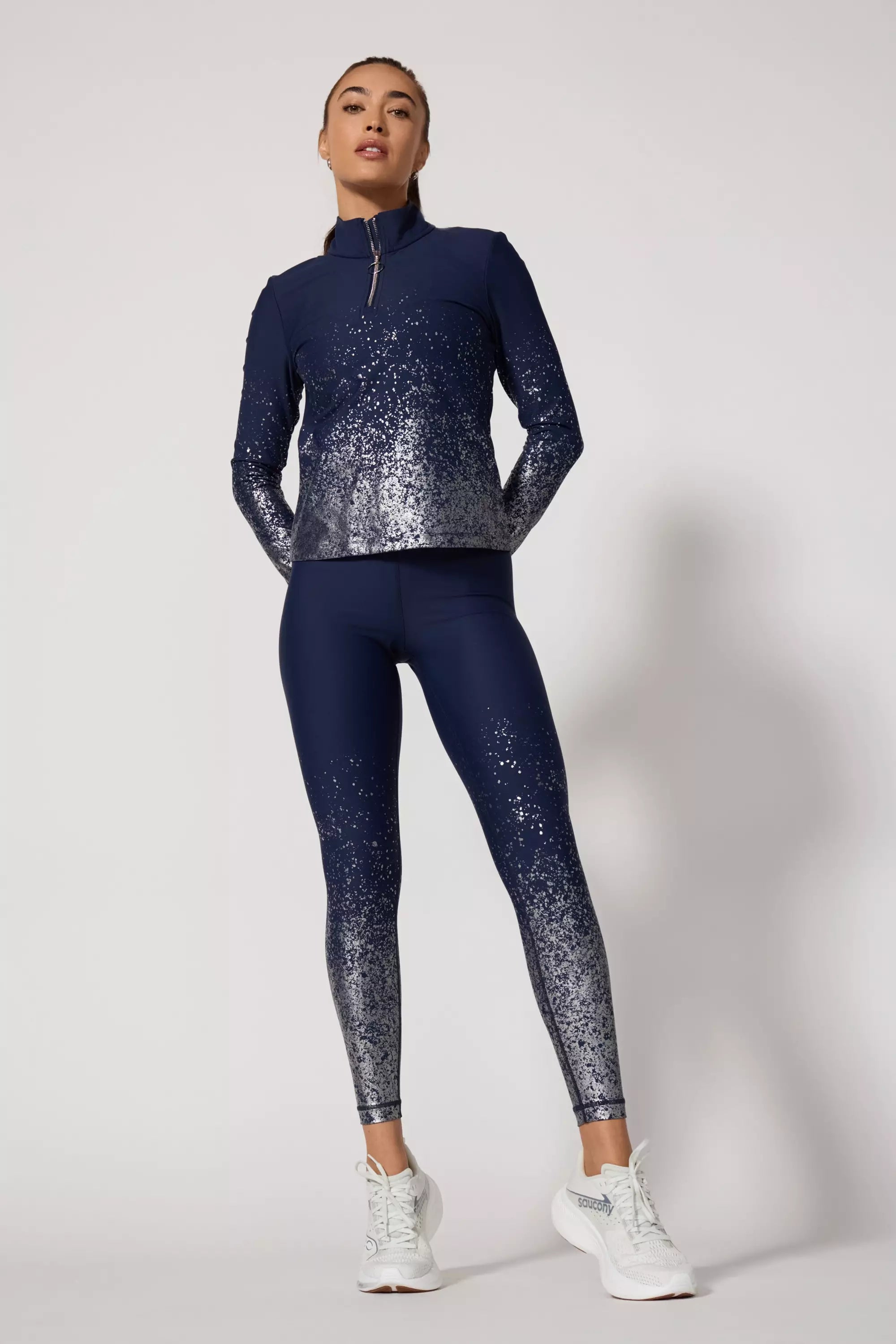 Foil-Print 1/4 Zip - Deep Navy