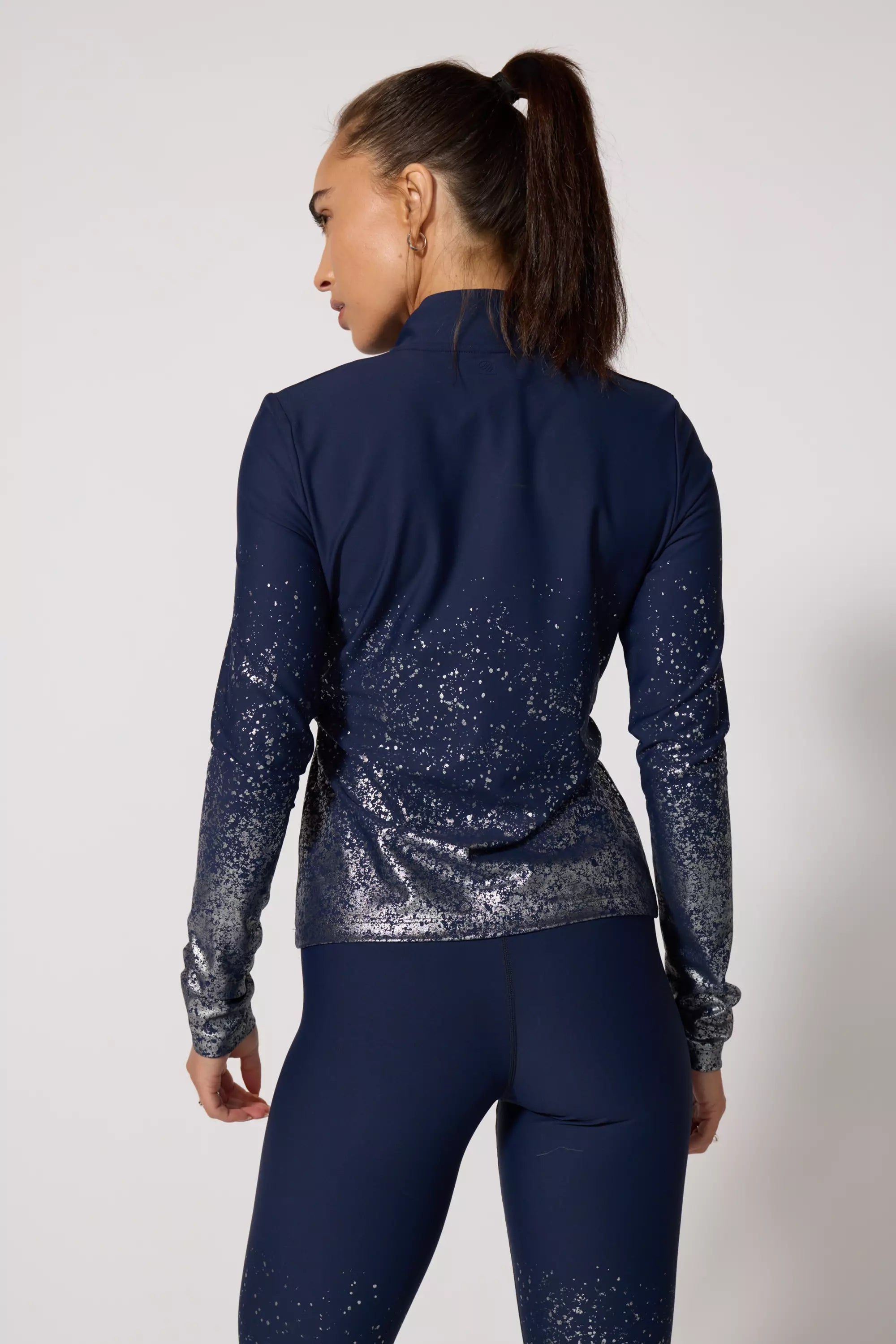 Foil-Print 1/4 Zip - Deep Navy