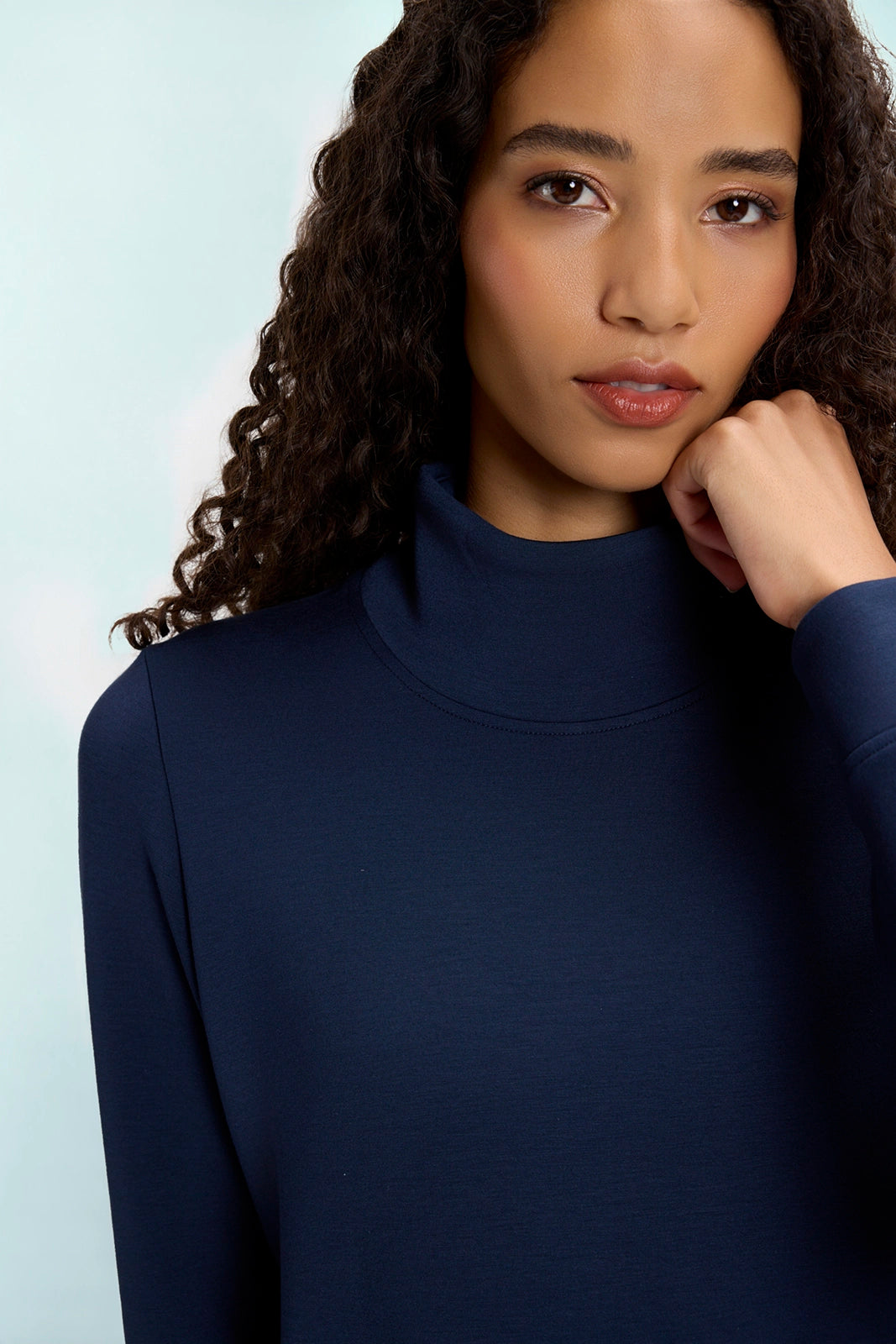 Dreamweave™ Mock Neck Sweatshirt - Navy Blazer