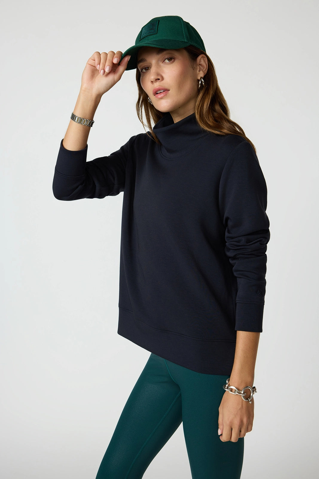 Dreamweave Mock Neck Sweatshirt - Black