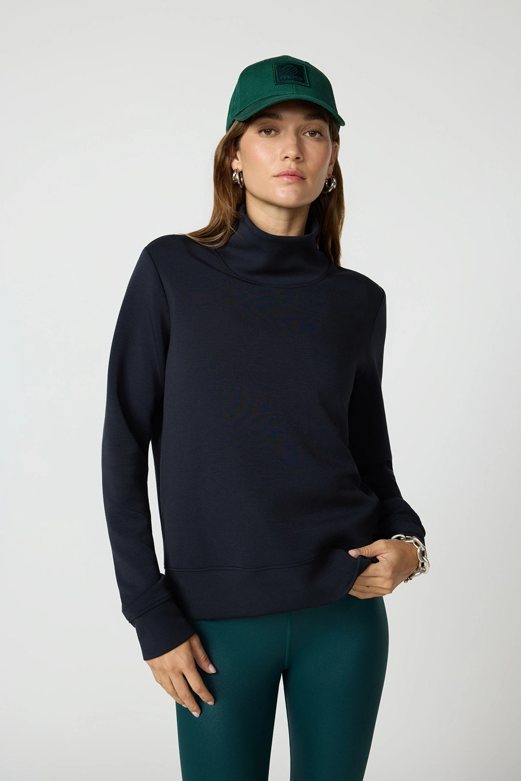Dreamweave Mock Neck Sweatshirt - Black