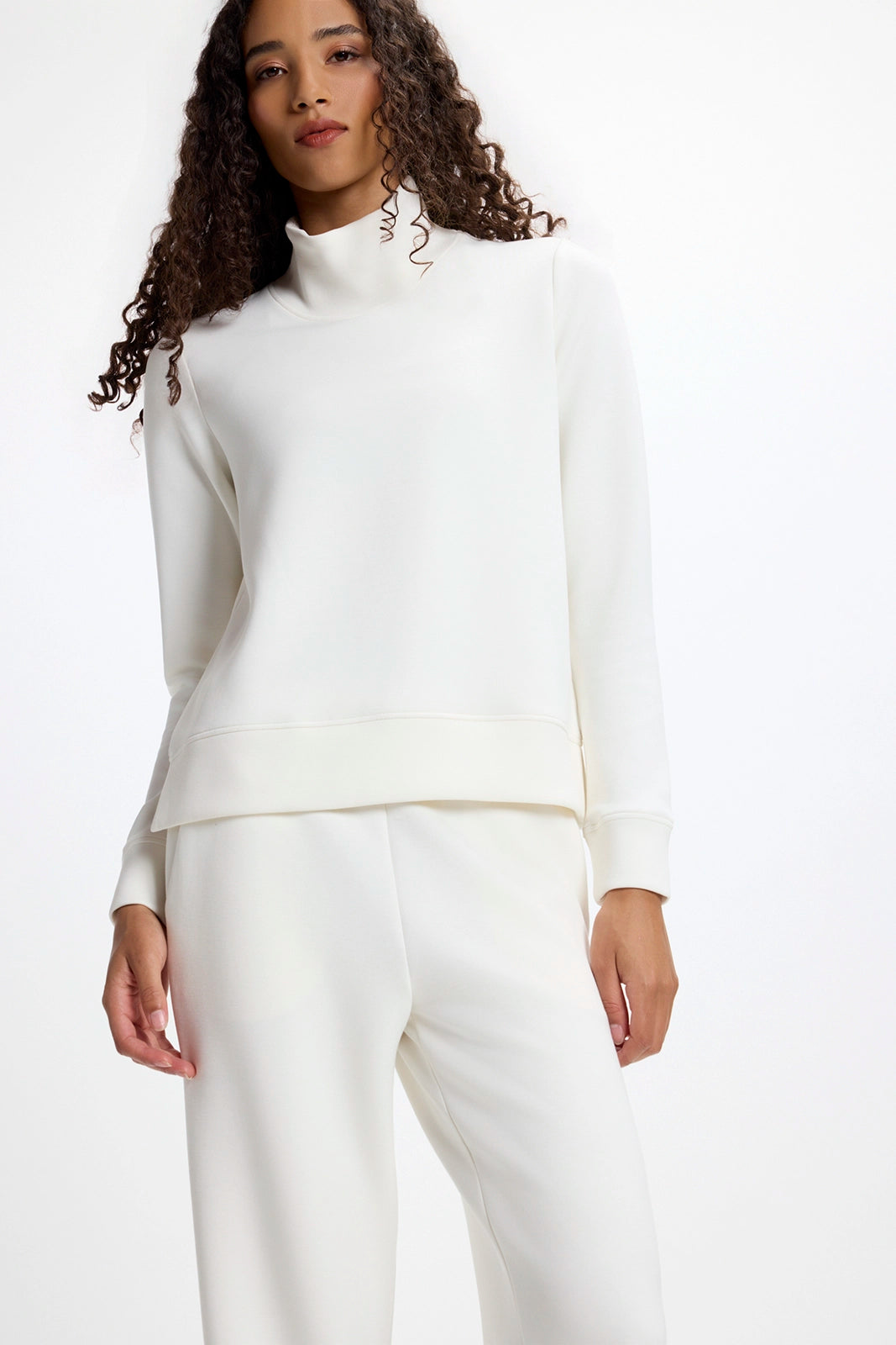 Dreamweave™ Mock Neck Sweatshirt - Vanilla