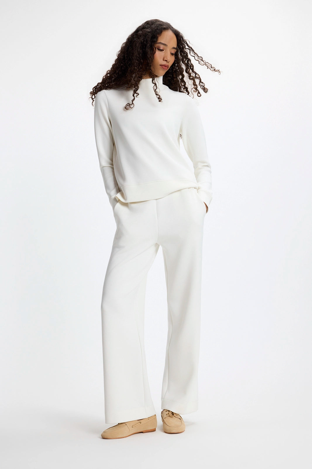Dreamweave™ Mock Neck Sweatshirt - Vanilla