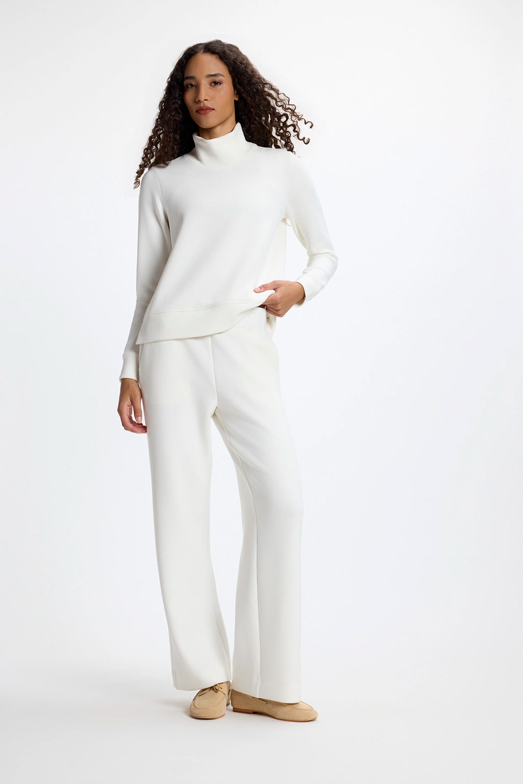 Dreamweave™ Mock Neck Sweatshirt - Vanilla